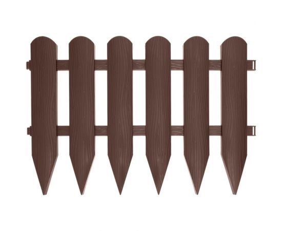 Садовое ограждение Протэкт Штакетник высота 40 см, коричневый СОШ-25/16 К 