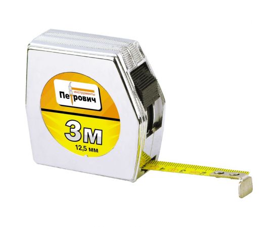 Рулетка Петрович ""PENTAGON"" 3м*12,5мм, хромированный корпус П076-0312 4100001755 