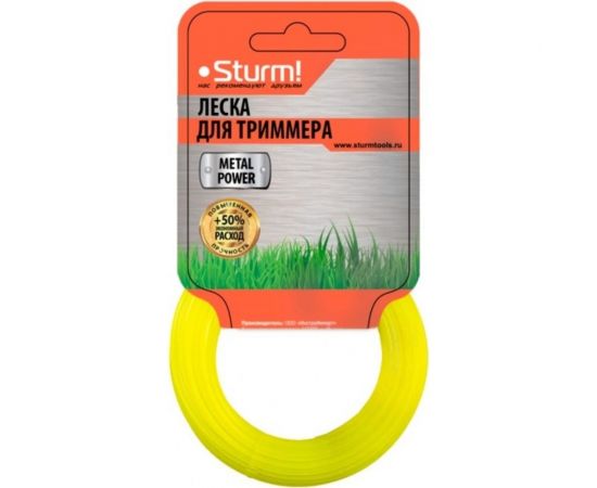 Леска для триммера (2.4 мм, 15 м, витой квадрат) Sturm GT3535-2.4-SA-15 