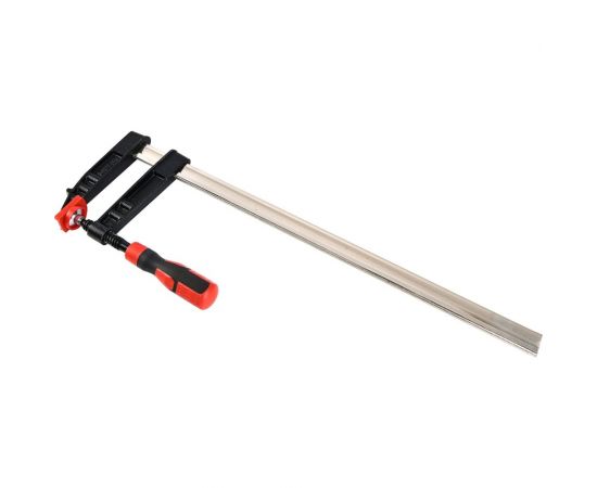 Столярная F-образная струбцина DELI dl111230z усиленная, 300x120 мм, максимальное усилие зажима 3500 Н, резьба 16 мм, штанга 8 мм 112050 