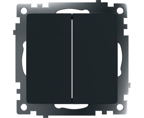 2-клавишный выключатель STEKKER механизм 250В, 10А, серия Катрин, GLS10-7104-05, черный 39606 