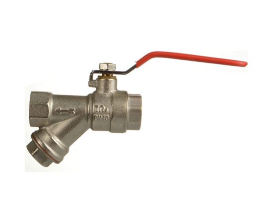 Шаровой кран с фильтром Terma RED 1/2 в/в ручка 26118 