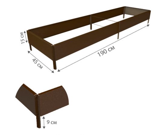 Готовая грядка Delta-Park GX 0.45х1.9 м, коричневая 30020GX_45180Br – изображение 2