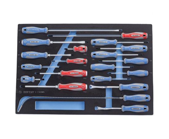 Набор отверток, съемник клипс и гибкий магнит KING TONY ложемент, 20 предметов 9-31920MRV – изображение 2