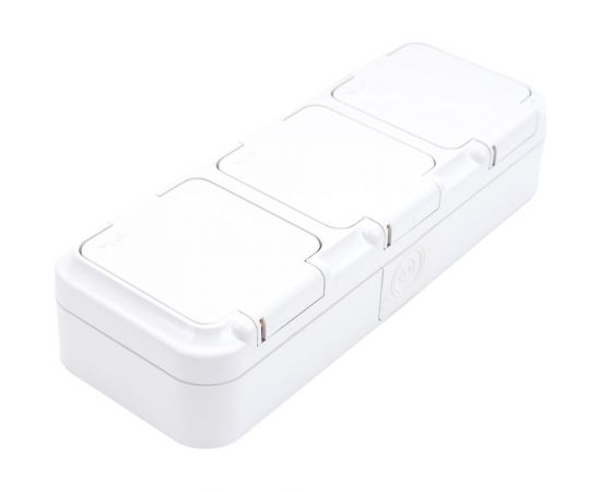 3-местная розетка Bylectrica ОУ IP54, серия ПРАЛЕСКА АКВА, белый, РА16-0131 – изображение 2