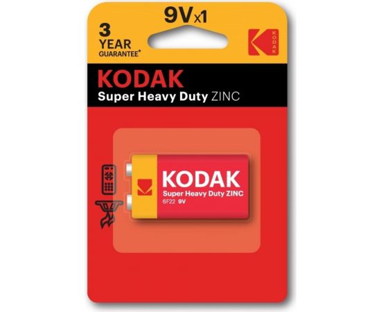 Солевая батарейка Kodak 6F221BL EXTRA HEAVY DUTY K9VHZ1B Б0005137 – изображение 3