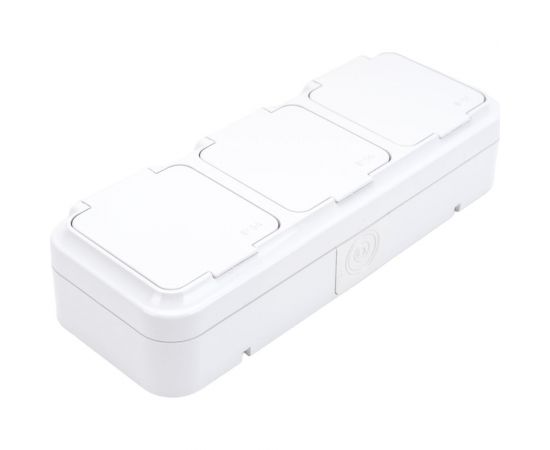 3-местная розетка Bylectrica ОУ IP54, серия ПРАЛЕСКА АКВА, белый, РА16-0131 – изображение 3