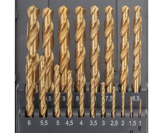 Набор сверл по металлу 1-10мм. HSS-G TIN RUKO 250214TRO – изображение 3