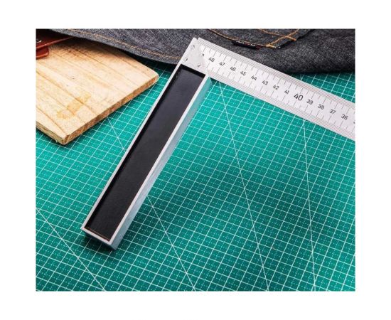 Угловая стальная линейка DELI dl302500 500 мм, нержавеющая сталь, алюминиевое основание 104519 – изображение 3