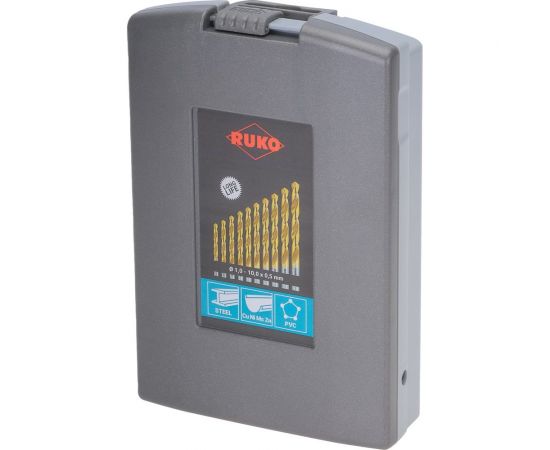Набор сверл по металлу 1-10мм. HSS-G TIN RUKO 250214TRO – изображение 4