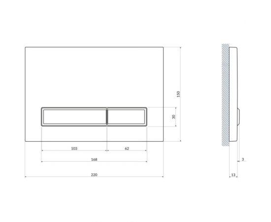 Кнопка Cersanit BLICK для LINK PRO/VECTOR/LINK/HI-TEC пластик, белый 64113 – изображение 4