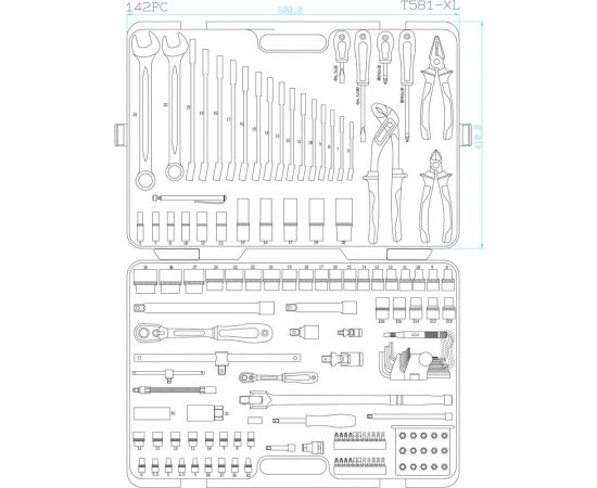 Универсальный набор инструмента 1/4, 1/2DR Jonnesway S04H524142S 46100 – изображение 5