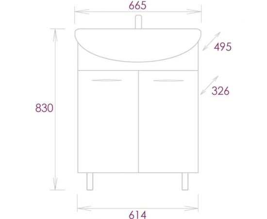Тумба с раковиной Onika СТЕЛЛА 65.10 106501 – изображение 7