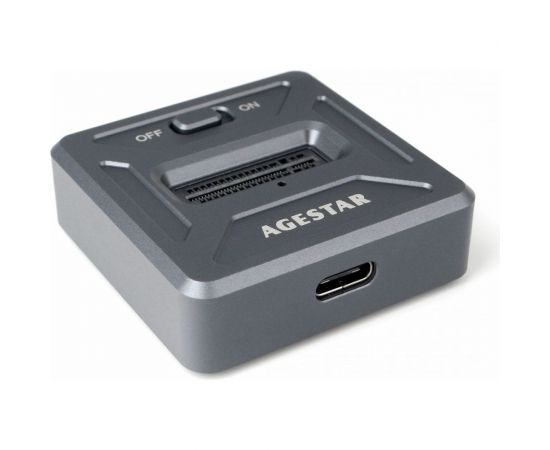 Докстанция AgeStar USB 3.1 SSD M.2 NVME, алюминий, серый, 31CBNV1C (GRAY) 