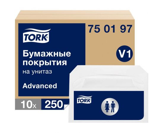 Покрытия на унитаз TORK Advanced белый V1 (250 листов) арт. 750197 25460 – изображение 2