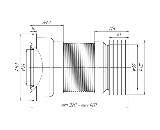 Гофра для унитаза АНИ пласт K918 – изображение 2