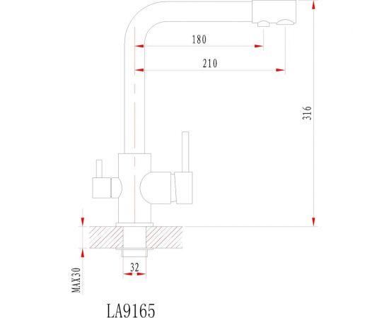 Смеситель Granula высокий с краном под питьевую воду хром/шварц GR-3015 – изображение 2