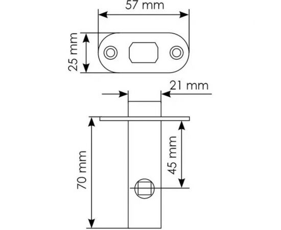 Межкомнатная защелка с пластиковым язычком MORELLI LP6 45 SC цвет - матовый хром 9013940 – изображение 2
