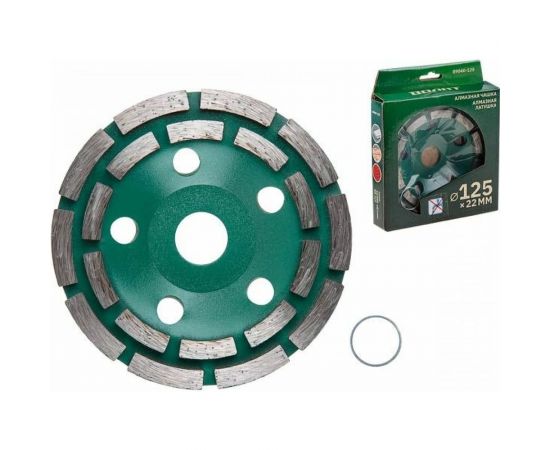Чашка алмазная шлифовальная двухрядная по бетону 125 мм ВОЛАТ 89040-125 – изображение 2