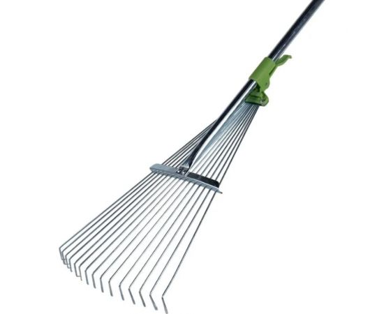Регулируемые веерные грабли с рукояткой DON GAZON 15 оцинкованных зубов, 1240 мм 126-1240 54978 – изображение 2