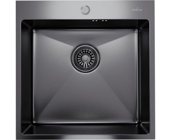 Настольная мойка MIXLINE PRO 50x50, 3 мм, выпуск 3 1/2, 20 см, с сифоном, черный графит 547230 – изображение 2