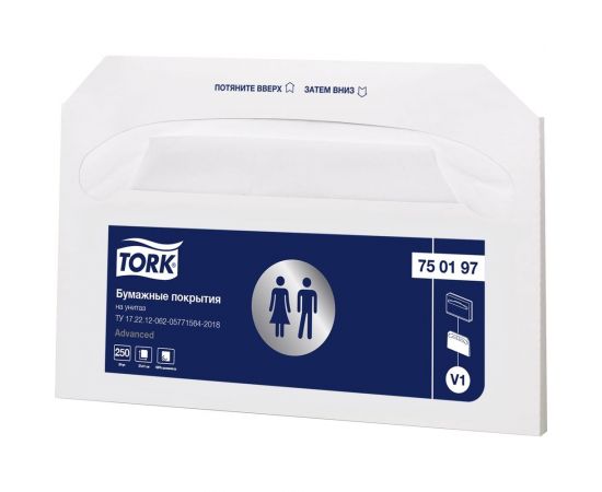 Покрытия на унитаз TORK Advanced белый V1 (250 листов) арт. 750197 25460 – изображение 4