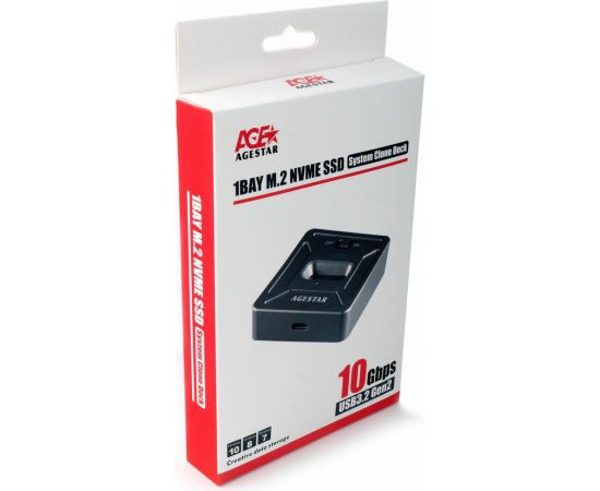 Докстанция AgeStar USB 3.1 SSD M.2 NVME, алюминий, серый, 31CBNV1C (GRAY) – изображение 5