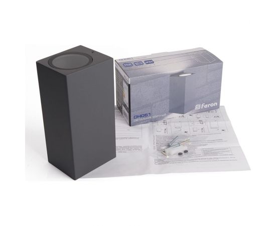 Садово-парковый светильник FERON 230V 2*GU10, DH051, серый (на стену) 48327 – изображение 5