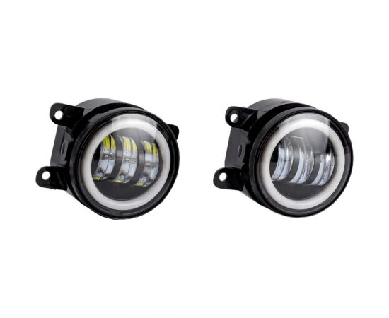Светодиодная фара AIRLINE PRO с регулируемой световой границей, 32 Вт, белый/ободок, D-90 мм, комплект 2 шт. ALED080 