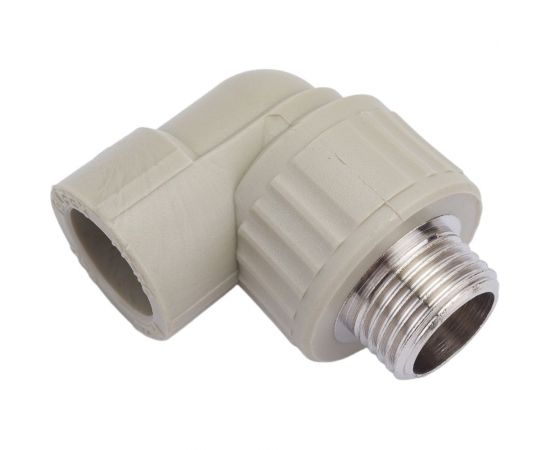 Угольник комбинированный с наружной резьбой VALFEX PP-R серый, 20 мм х1/2"", 90 градусов 10126020Г 127-0491 