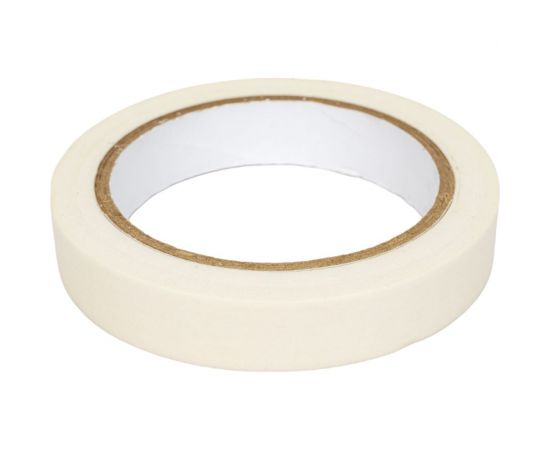 Малярная клейкая лента КОРДЛЕНД белая, 19 мм, 125 мкм, 30 м SCO-00376 