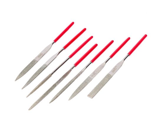 Набор надфилей CNIC алмазных из 7шт. L160x4 с обрезин. ручкой QG-2800 45992 