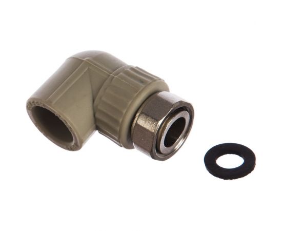 Угольник комбинированный с накидной гайкой VALFEX PP-R серый, 20 мм х1/2"", 90 градусов 10138020Г 127-1634 