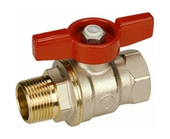 Шаровой кран Giacomini R914 DADO 1"", внутренняя/наружная, ручка-бабочка красная, никелированный R914X025 