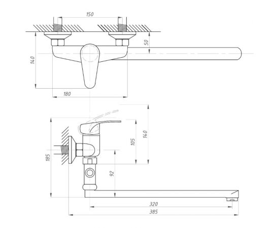 Смеситель для ванны с душем ПРОФСАН ПСМ См-ВУОРНШлА PSM-104-21 – изображение 2