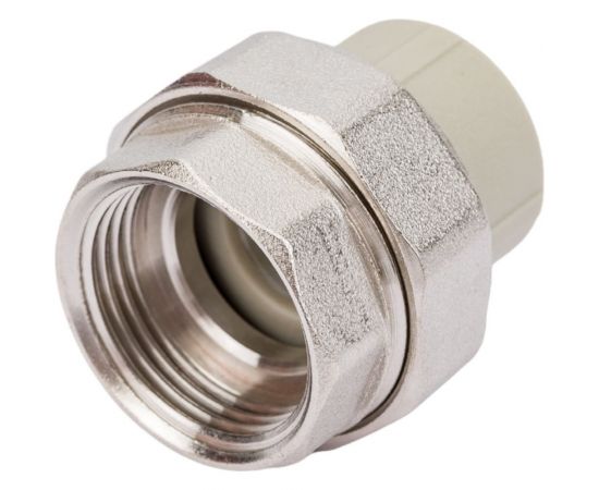 Муфта комбинированная разъемная с внутренней резьбой VALFEX PP-R серая, 20 мм х3/4"" 10155120Г 127-0331 – изображение 2