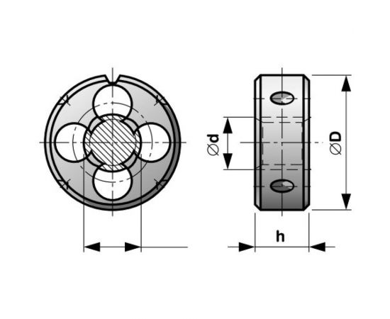 Плашка Bucovice Tools UNC 1.1/4" -7 115CrV3 65x25мм 215114BT – изображение 2
