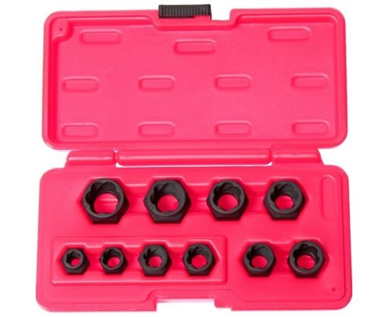 Набор головок для поврежденных болтов и гаек 8-19 мм, 10 предметов JTC 1545 – изображение 2