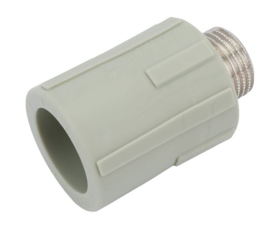 Комбинированная муфта ПОЛИТЭК 25x1/2 с нар. р. PPRC, серый 9000002512С – изображение 2