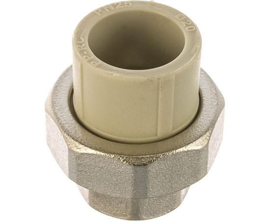 Муфта комбинированная разъемная с внутренней резьбой VALFEX PP-R серая, 20 мм х1/2"" 10155015Г 127-0330 – изображение 3
