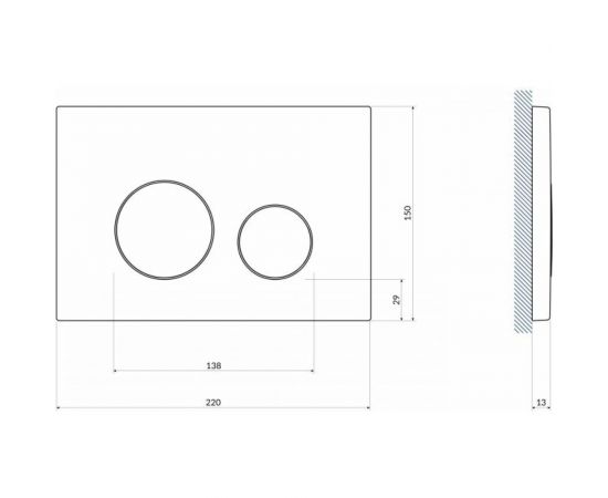 Кнопка Cersanit TWINS для LINK PRO/VECTOR/LINK/HI-TEC пластик, хром глянцевый 63523 – изображение 3
