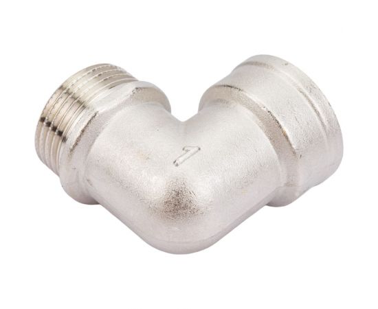 Угольник STI латунный Ду25 (1") Ру16 ВР/НР никелированный D270-05014 – изображение 3