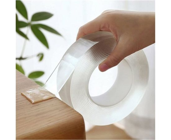 Двухсторонняя многоразовая клейкая нано-лента PARK прозрачная, 5 м 103911 – изображение 3