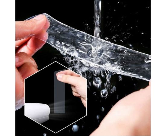 Двухсторонняя многоразовая клейкая нано-лента PARK прозрачная, 5 м 103911 – изображение 4