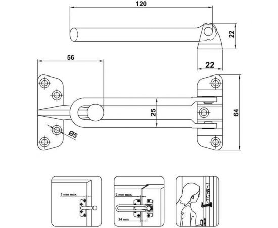 Цепь для двери Amig покрытие латунь 2 LP – изображение 5