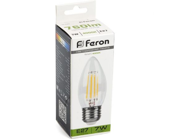 Светодиодная лампа FERON LB-66 Свеча E27 7W 4000K, 38271 – изображение 6