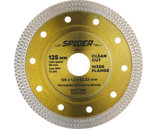 Диск алмазный ультратонкий X-тип SPIDER 125x10x1.2x22.23 мм Diamond Industrial DIDX125ST – изображение 7