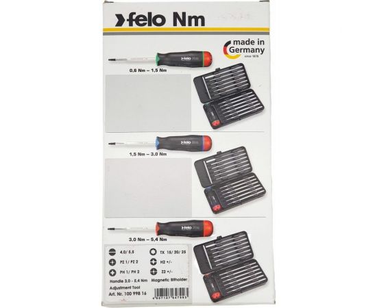 Динамометрическая отвертка Felo Серия Nm 3,0-5,4 с набором насадок 12 шт в кейсе plus/minus 10099816 – изображение 9