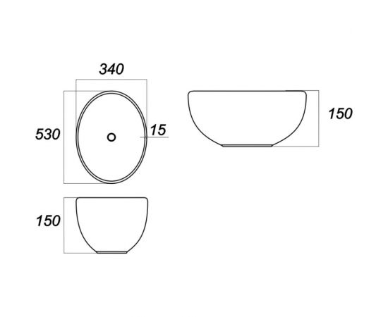 Накладной умывальник Sanita Luxe Ringo 530х340 мм 00029286 RNGSLWB01 – изображение 10