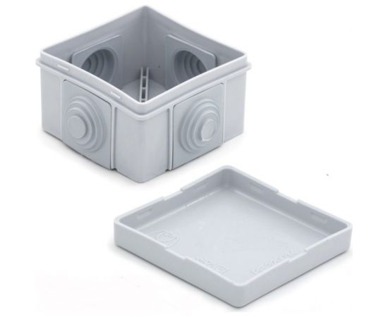 Разветвительные коробка РемоКолор для наружного монтажа, с крышкой, из полипропилена, 4 ввода, 65x65x40мм, IP54, (шт.) 89-0-184 